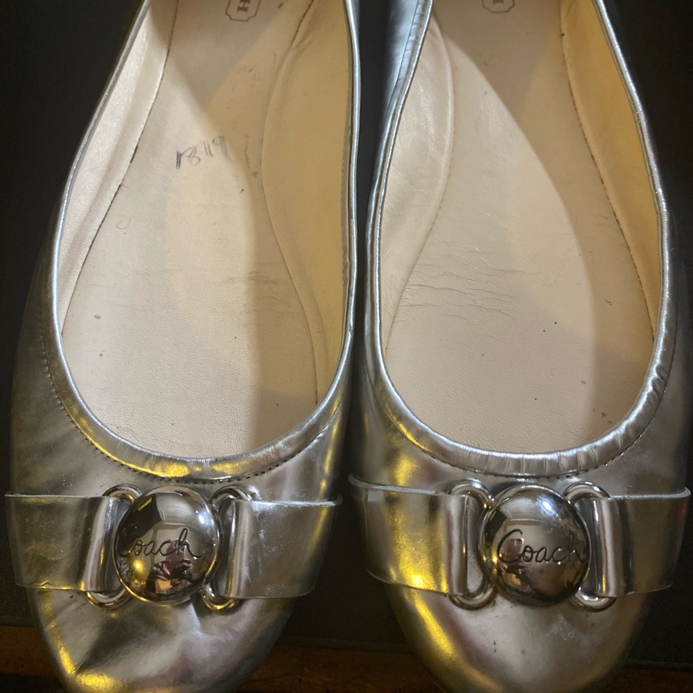 Coach Aerin Silver flats
